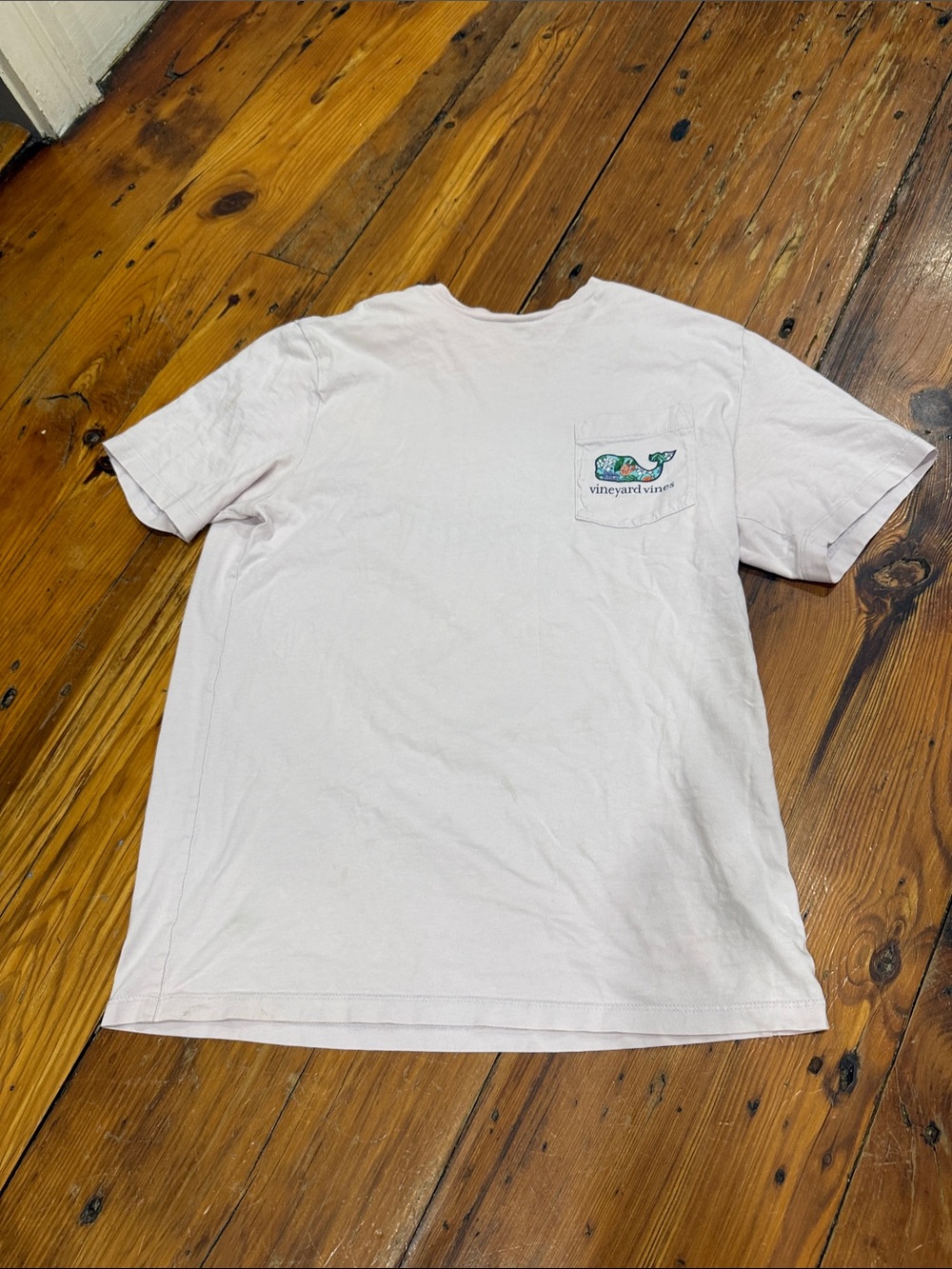 Vineyard Vines Short-Sleeve Pocket Tee in Pale Pink Size small 100% cotton